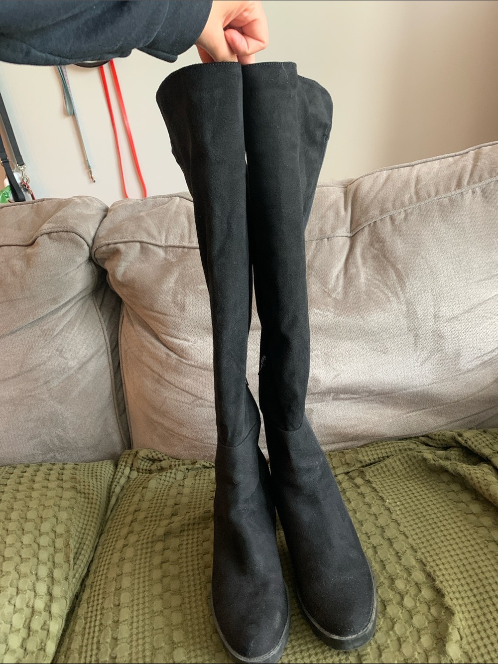 Forever 21 Black Over-the-Knee Suede Boots